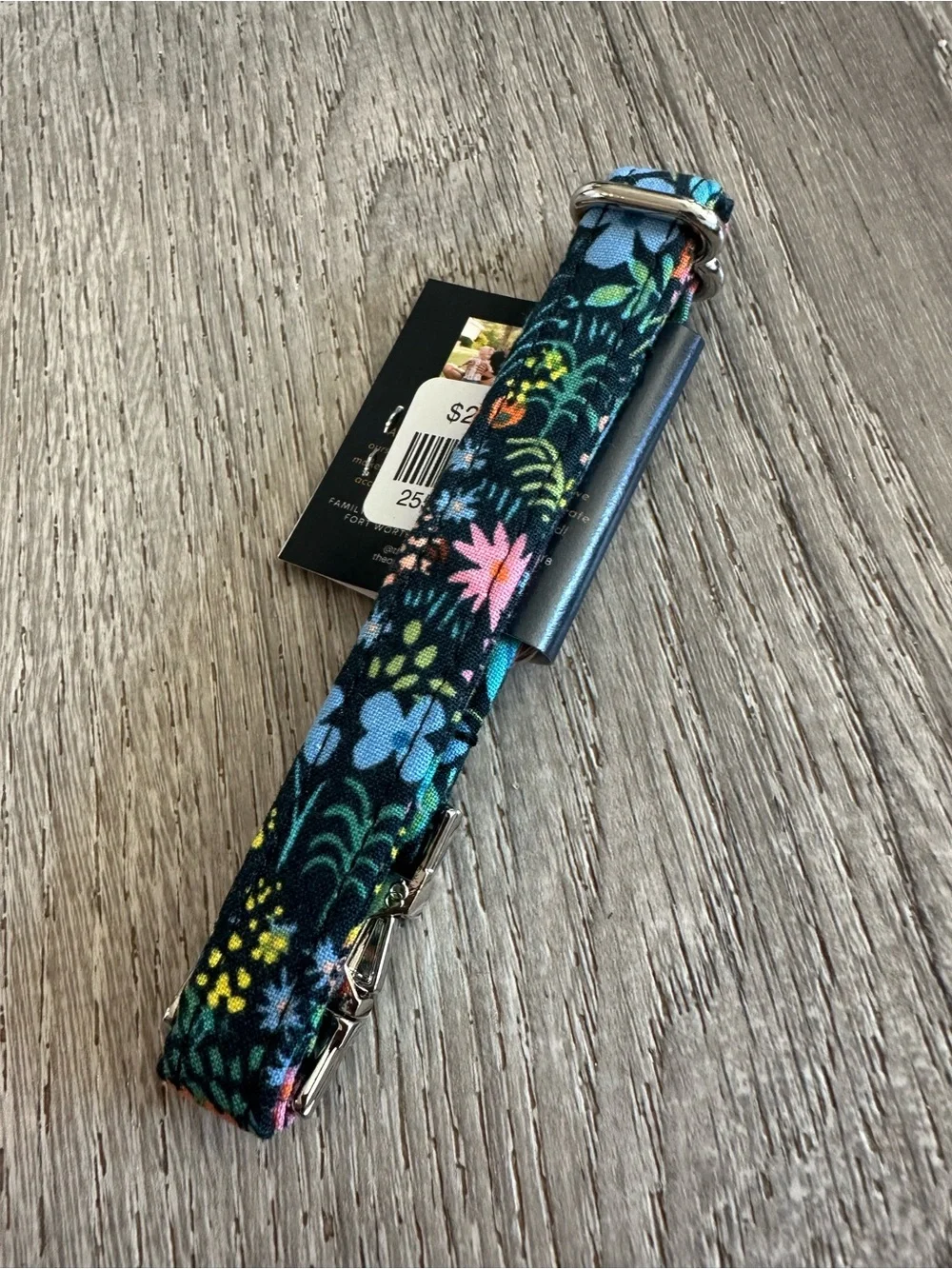 Blue Floral Dog Collar - Adjustable Comfort